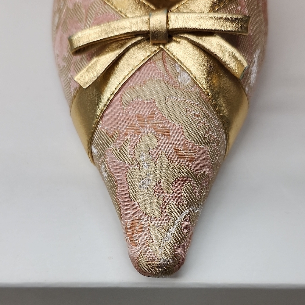 Elegant Gold and Pink Women's Shoes - Picture 4 of 7